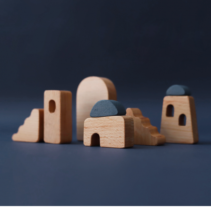 GREECE IN A BAG: SANTORINI / Wooden blocks